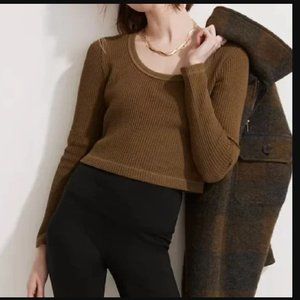 NWT Madewell MWL Long Sleeve Crop Tee
